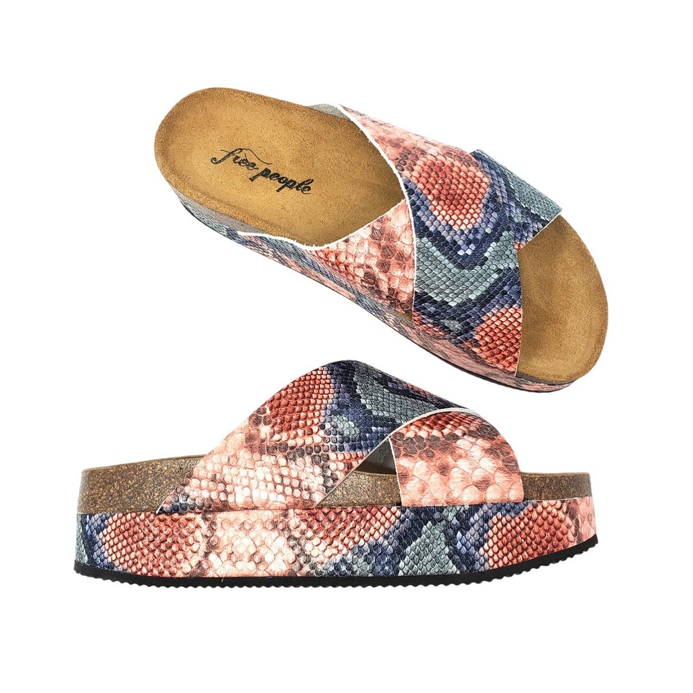 Free People Multicolor Snake Print Sandals
